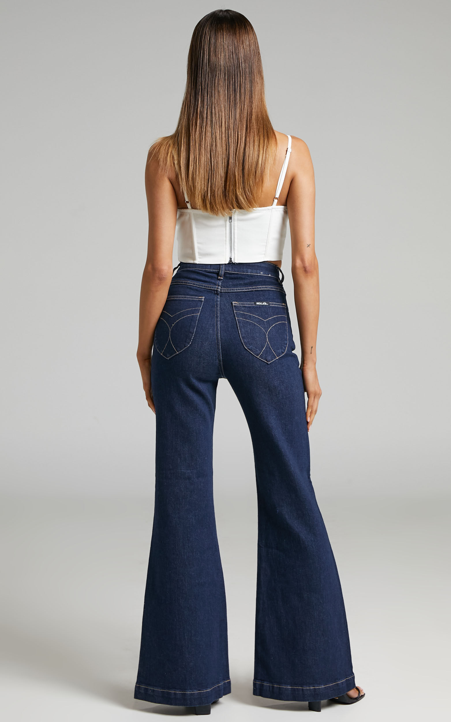 Rolla's - Eastcoast Flare in Lux Blue Organic | Showpo USA