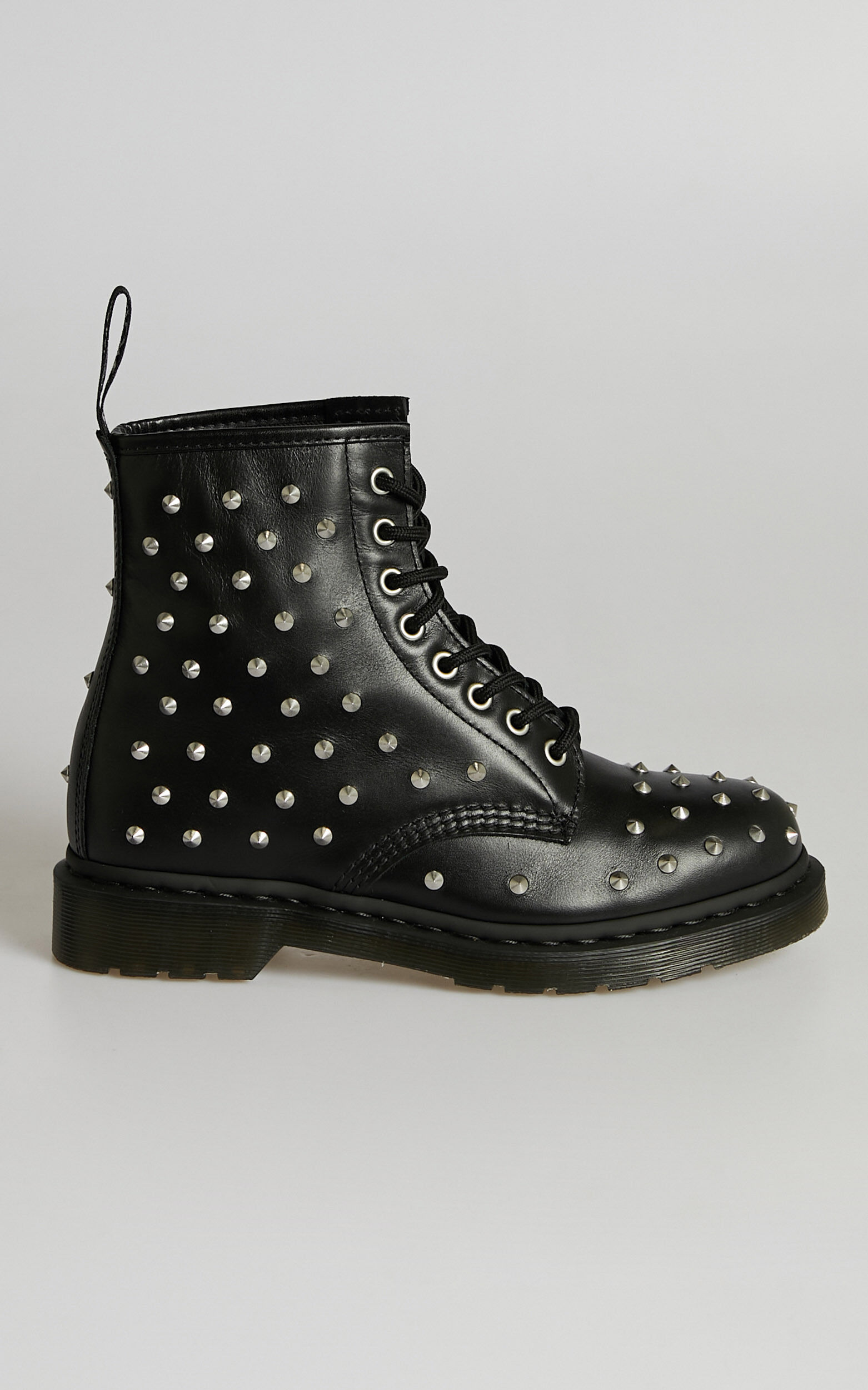 Dr. Martens 1460 STUD Boots in Black Wanama Showpo