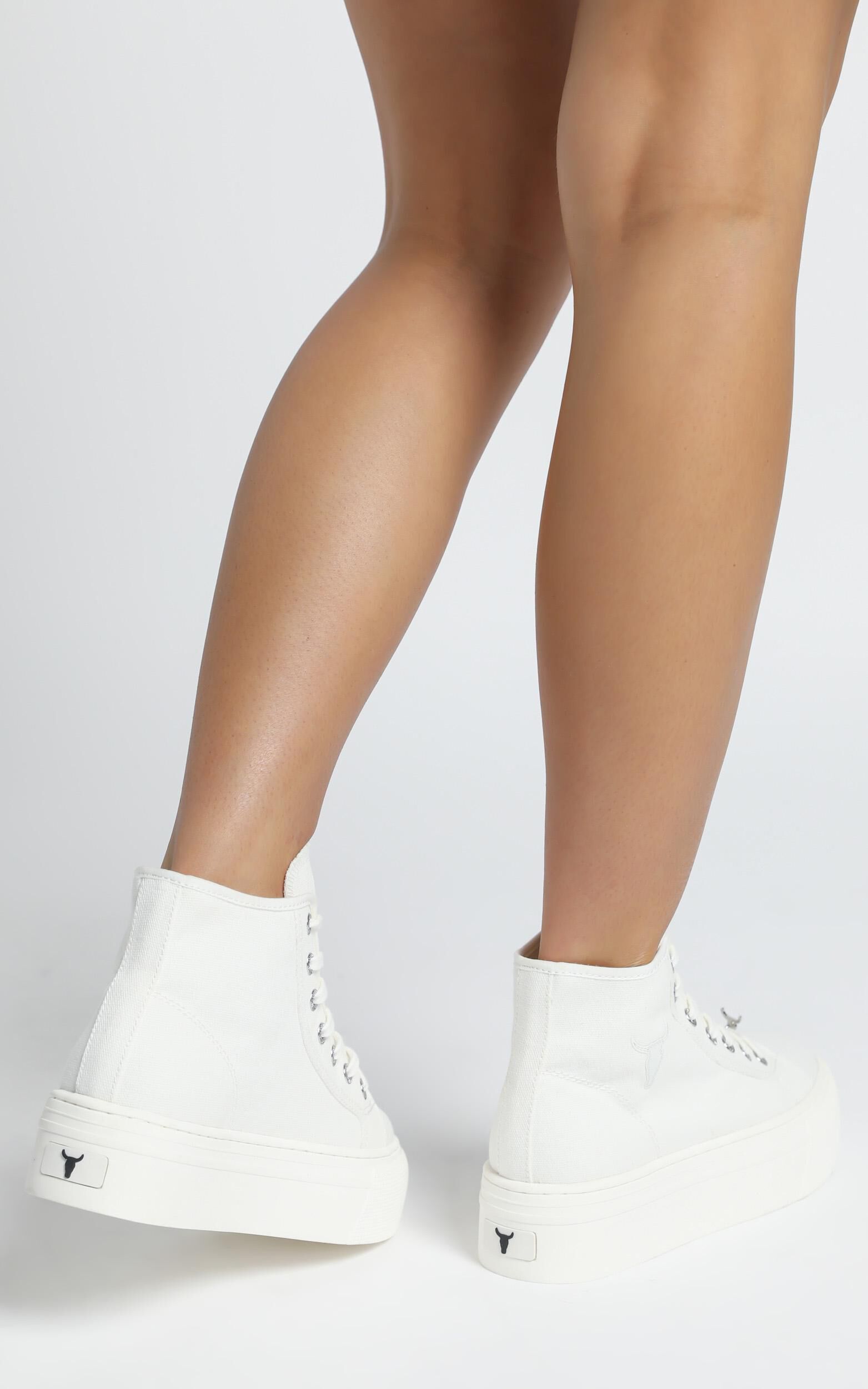 Windsor Smith Runaway Sneakers in White Canvas Showpo