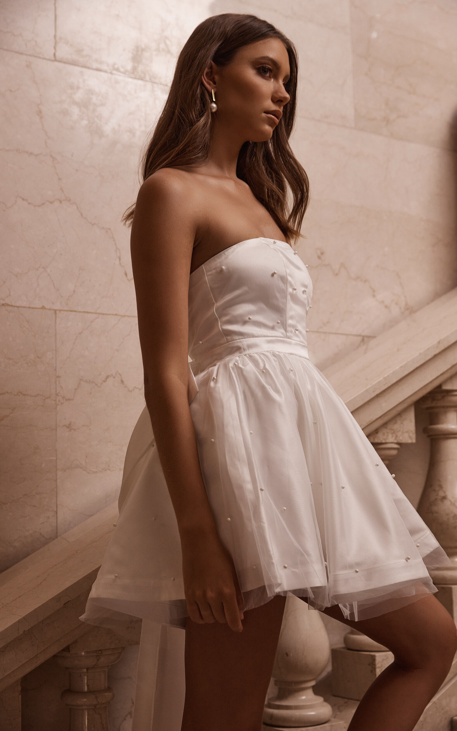 Strapless fit and flare dress hot sale