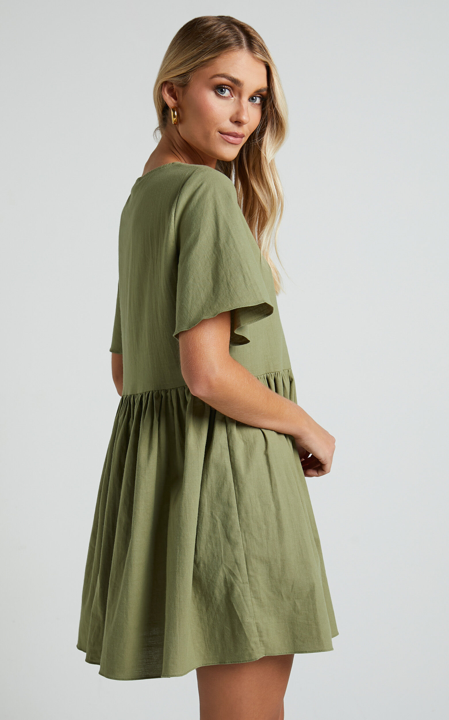 Warehouse little leaf sales smock mini dress