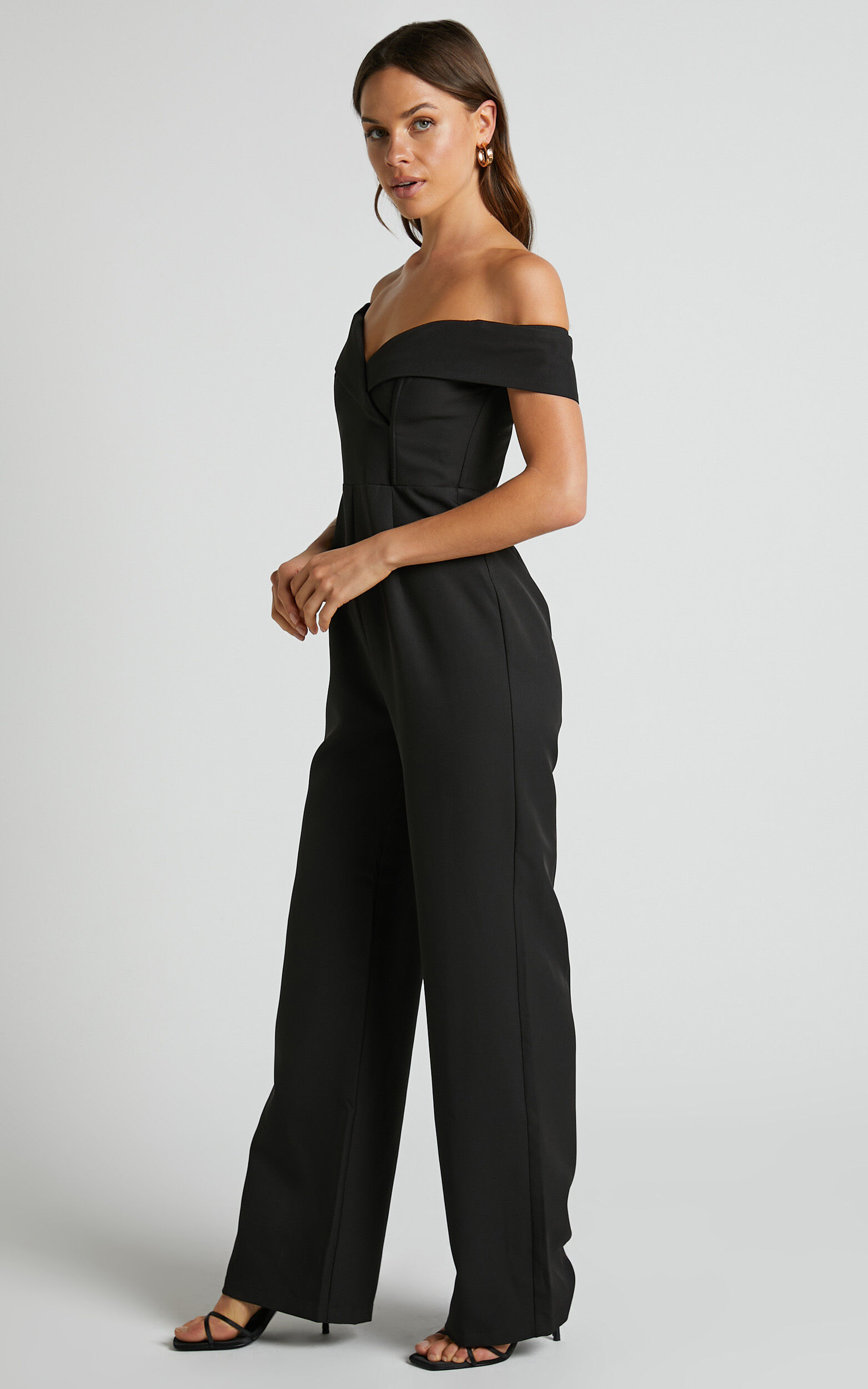 Armanda Jumpsuit Sweetheart Off Shoulder Jumpsuit in Black