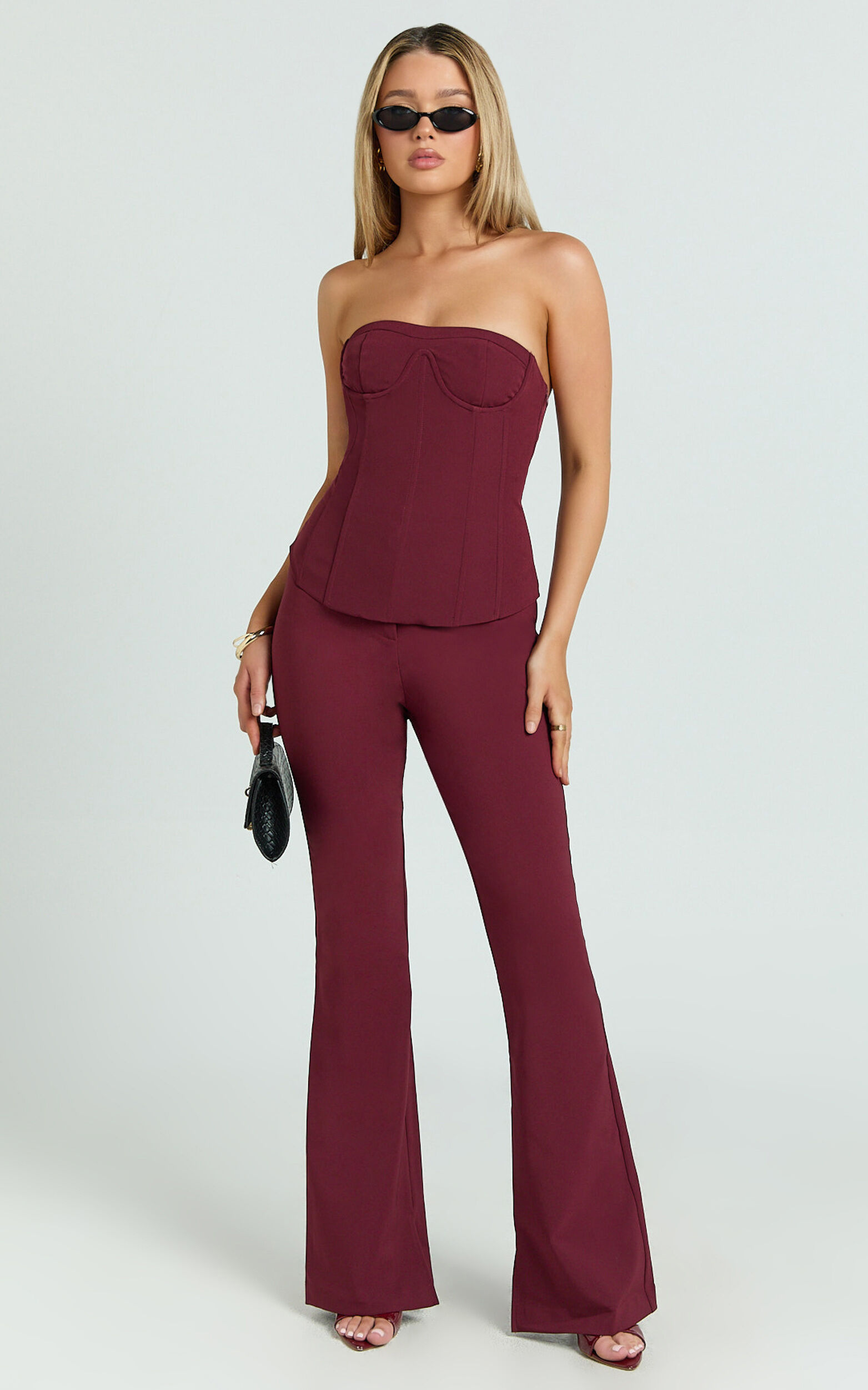 お歳暮・冬ギフト特集2024 Irene Pants Wine in Pants Bootleg Hem Split Rise Mid - パンツ