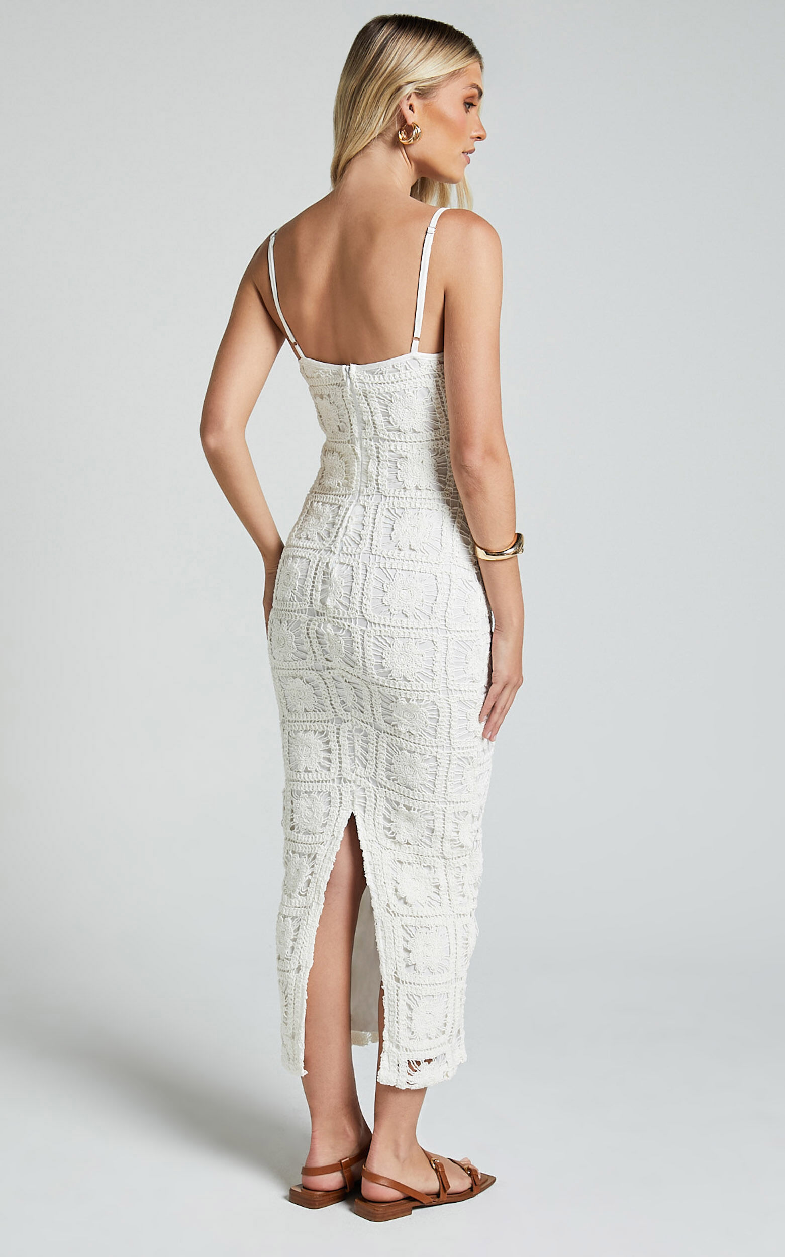 White crochet bodycon dress online