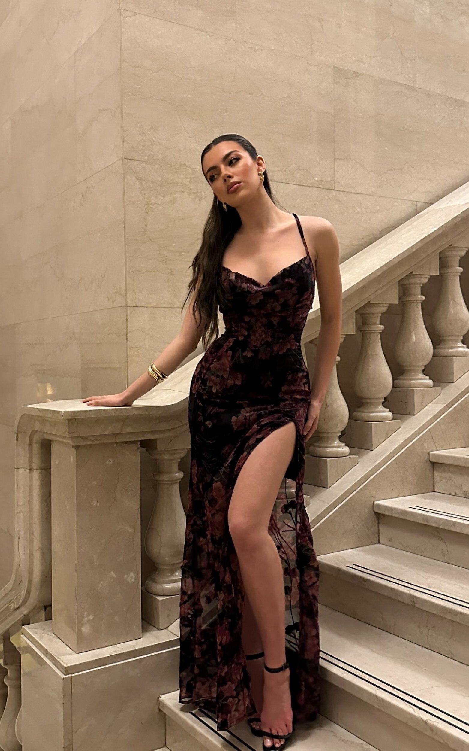 Aletta Maxi Dress - Cowl Cross Back Dress in Aletta Burn Out