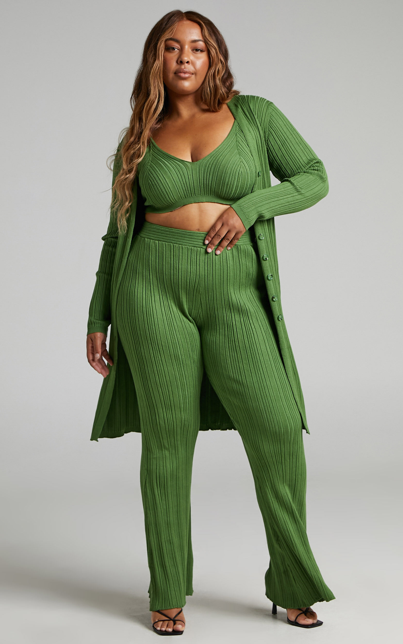 Olive green longline cardigan online