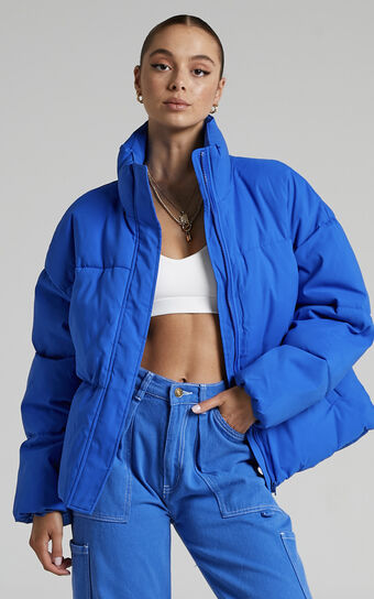 Candice Jacket - Oversized Puffer Jacket in Cobalt