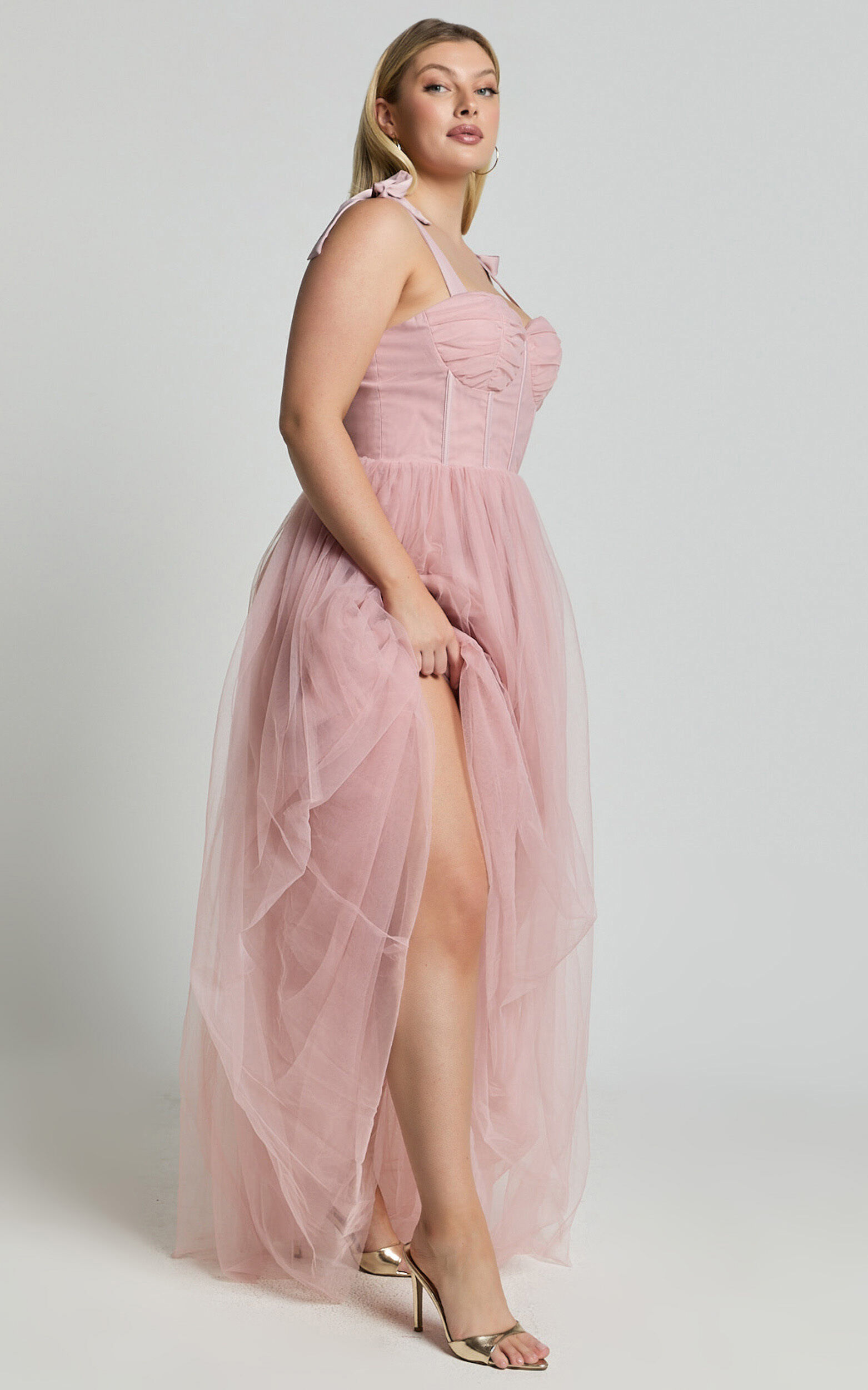 Emmary - Bustier Bodice Tulle Dress in Pink | Showpo