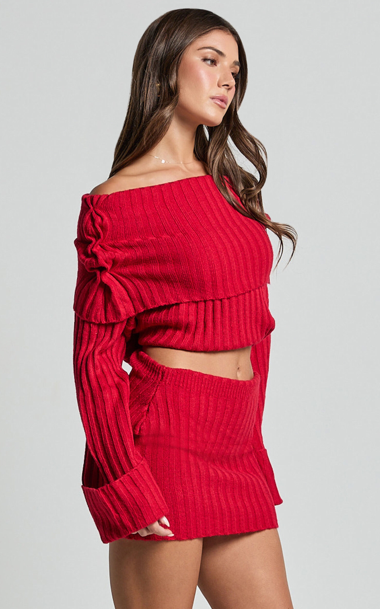 Off the shoulder jumper crop clearance