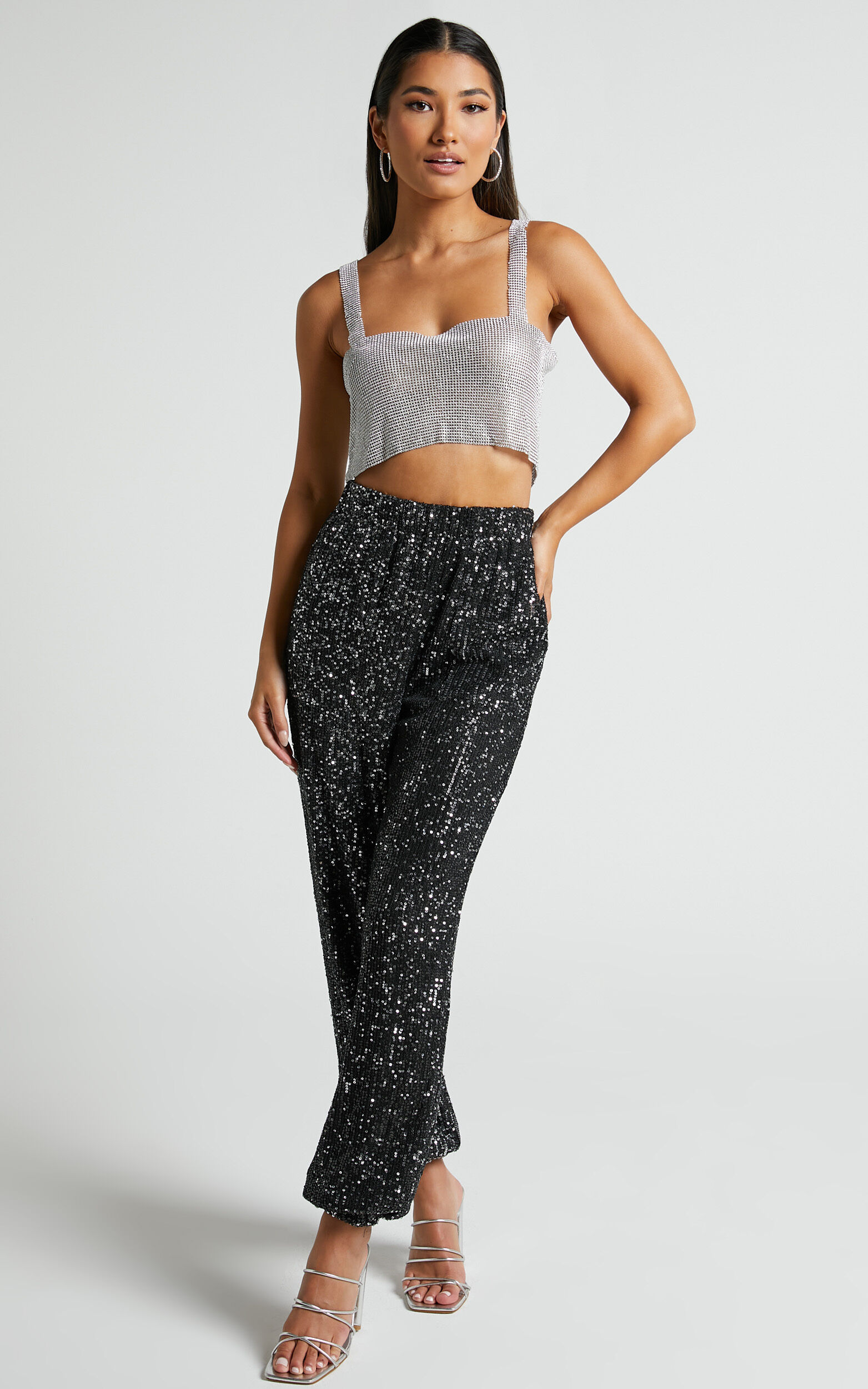 Sequin joggers black outlet