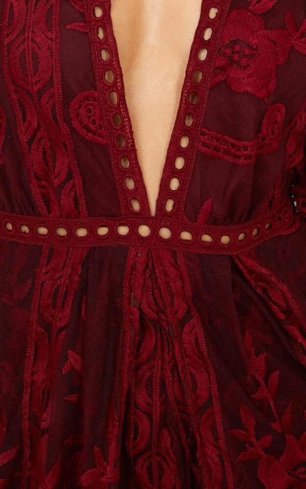 Wine lace maxi clearance romper