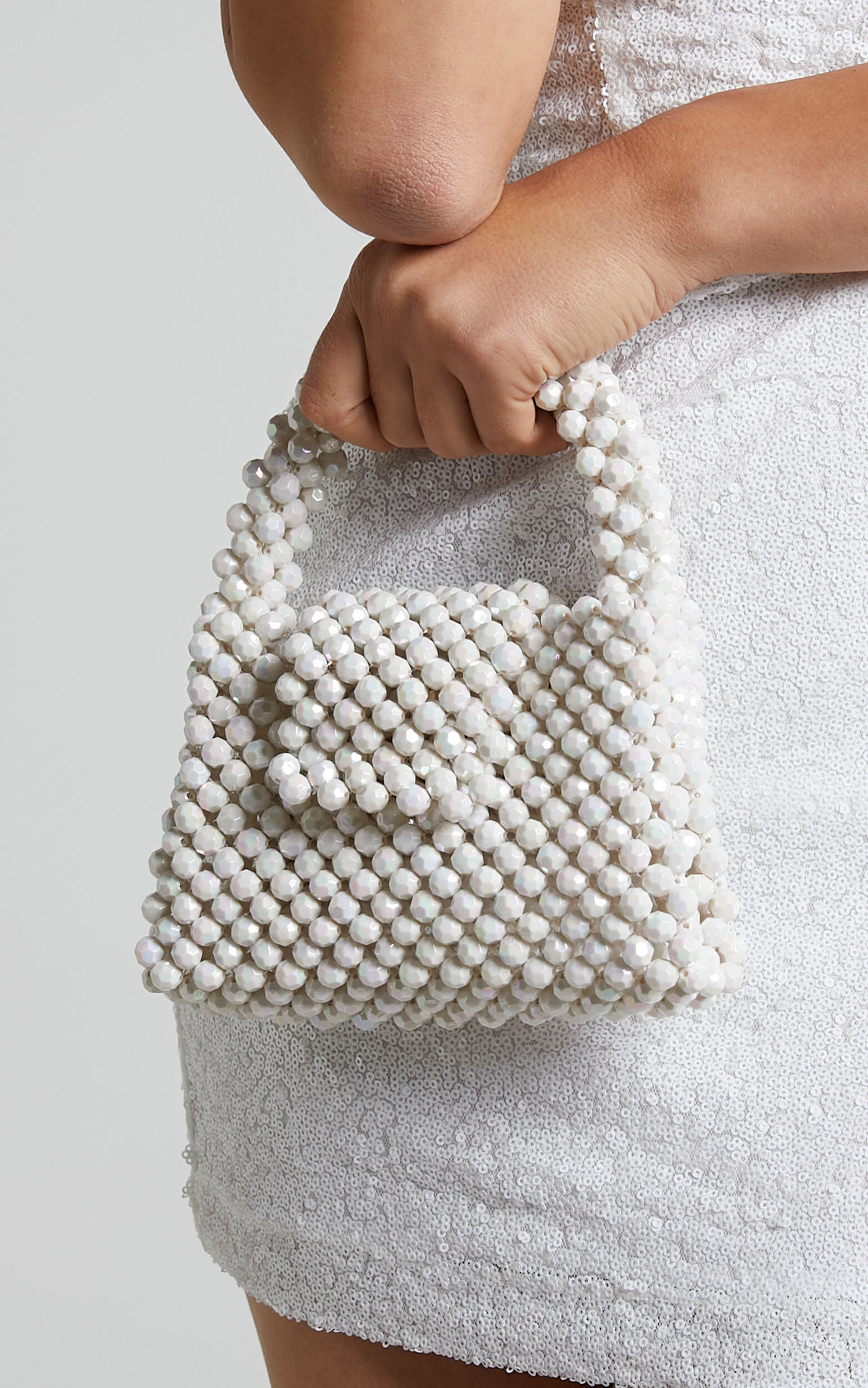 Jaynee Beaded Bag in Pearl - NoSize, PRL2