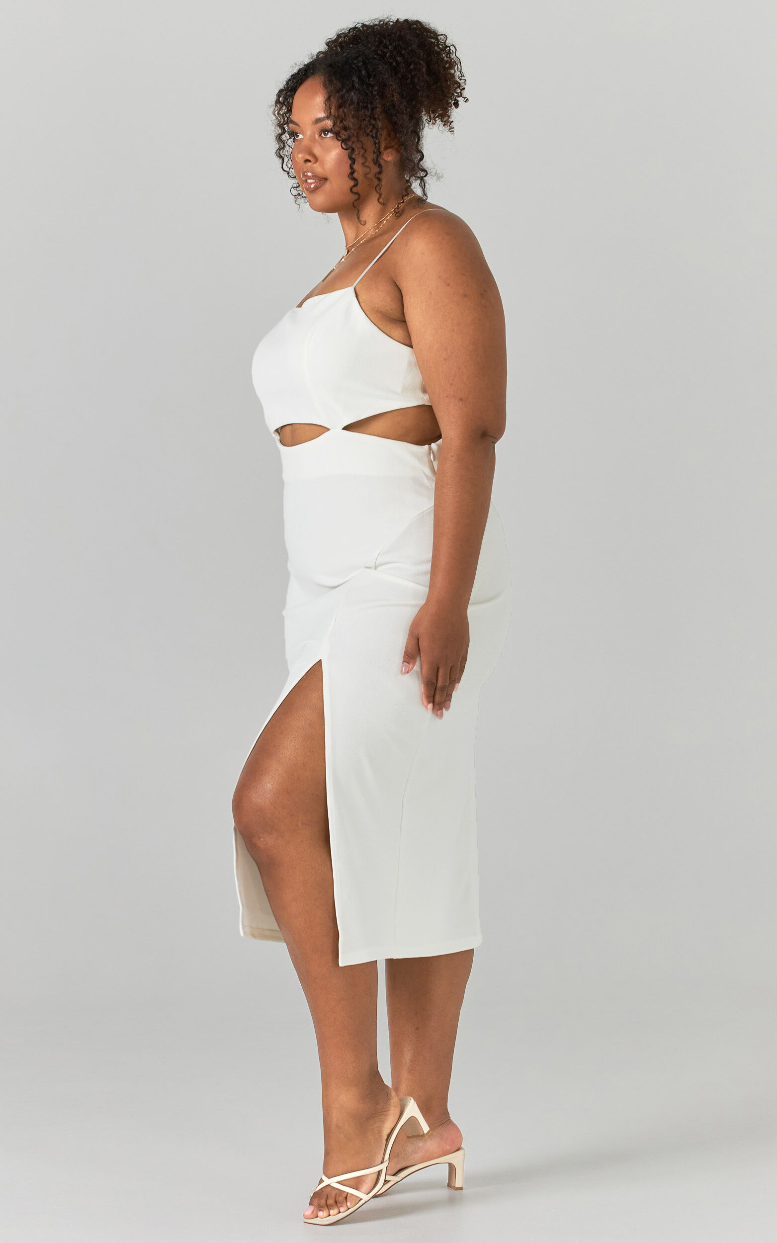 Harper Cut Out Underbust Dress in White Showpo EU