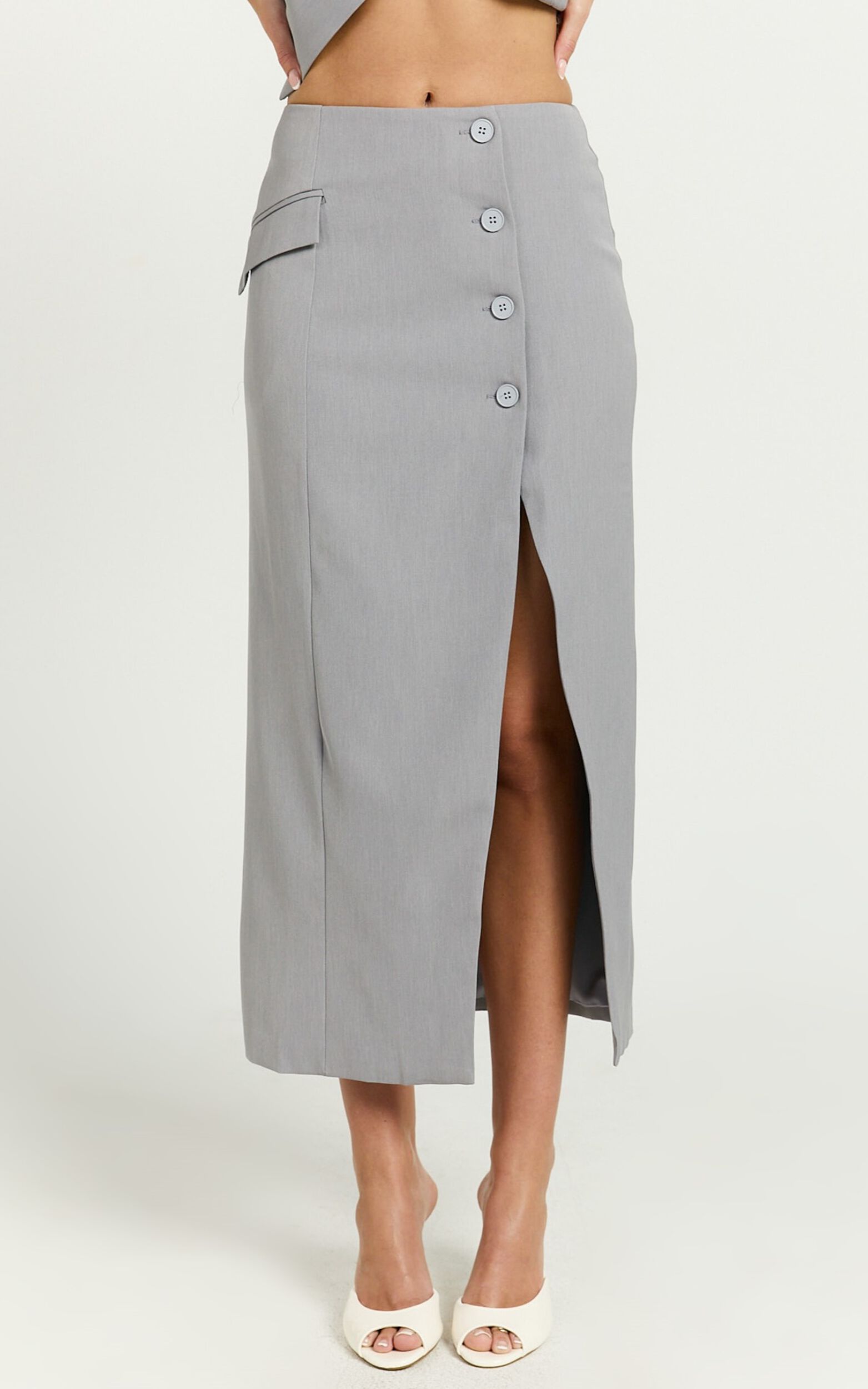 Grey split skirt store
