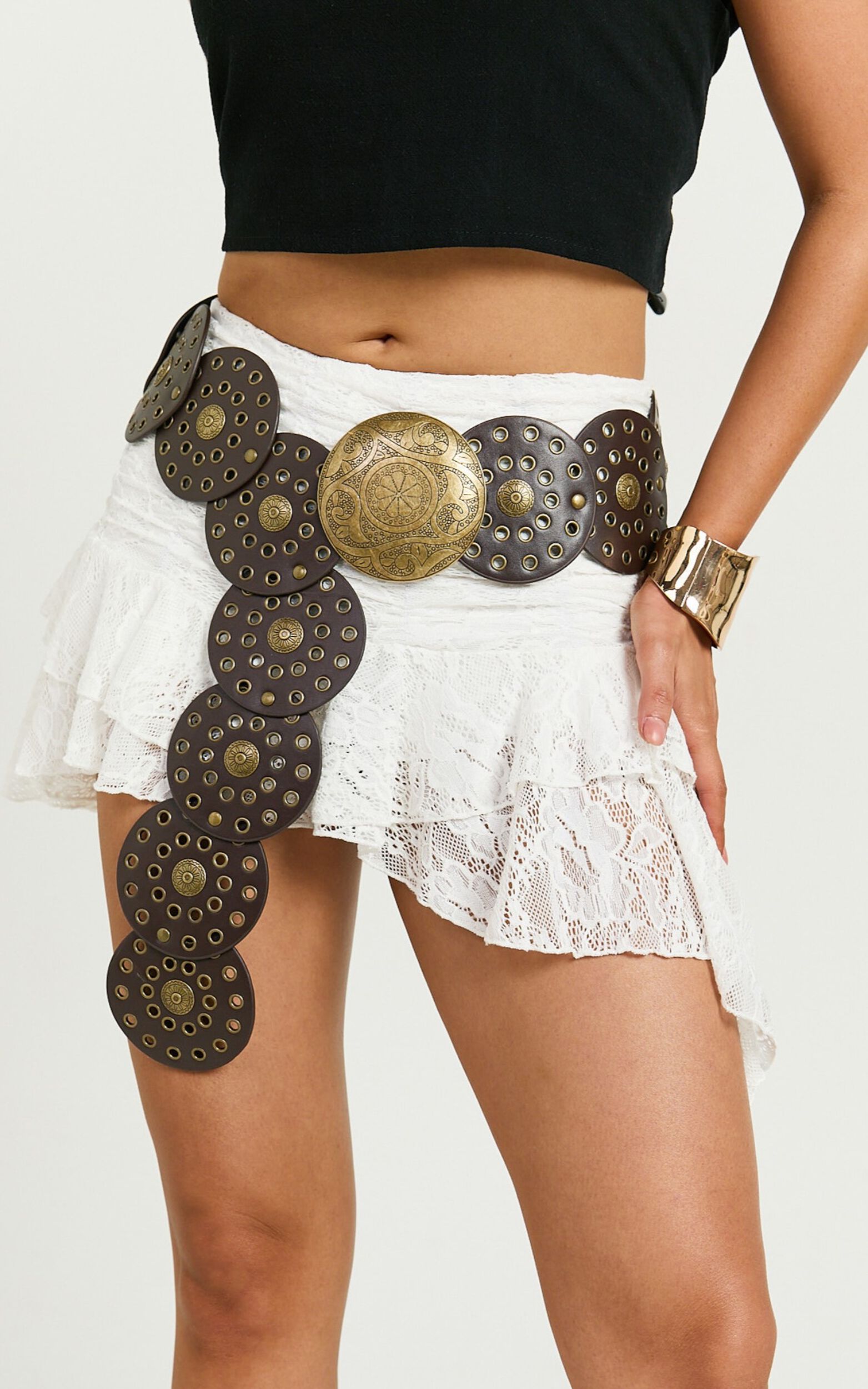 India Chunky Statement Belt in Brown - NoSize, BRN1