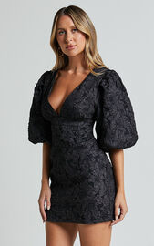 Miley Mini Dress - V Neck Bodycon Dress in Black | Showpo USA