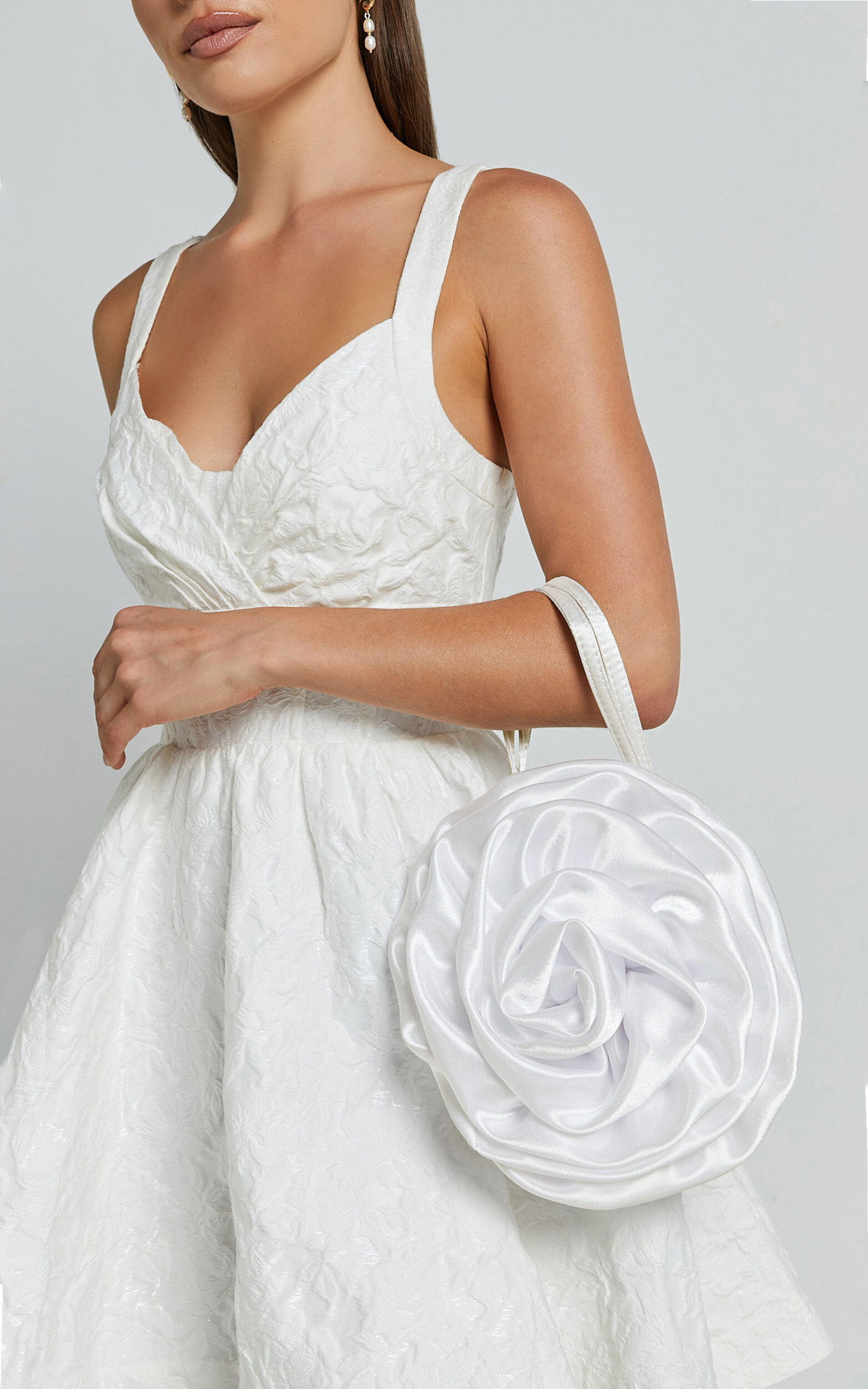 White satin bag outlet