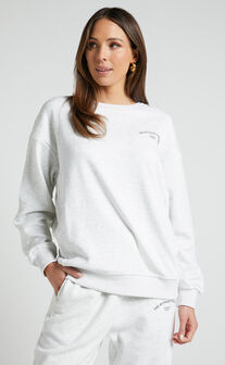 The Hunger Project x Showpo - THP Crew Neck Sweatshirt in White Marle