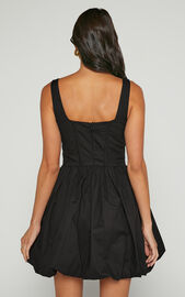 Brianda Mini Dress - Corset Bodice Bubble Hem Dress in Black | Showpo USA