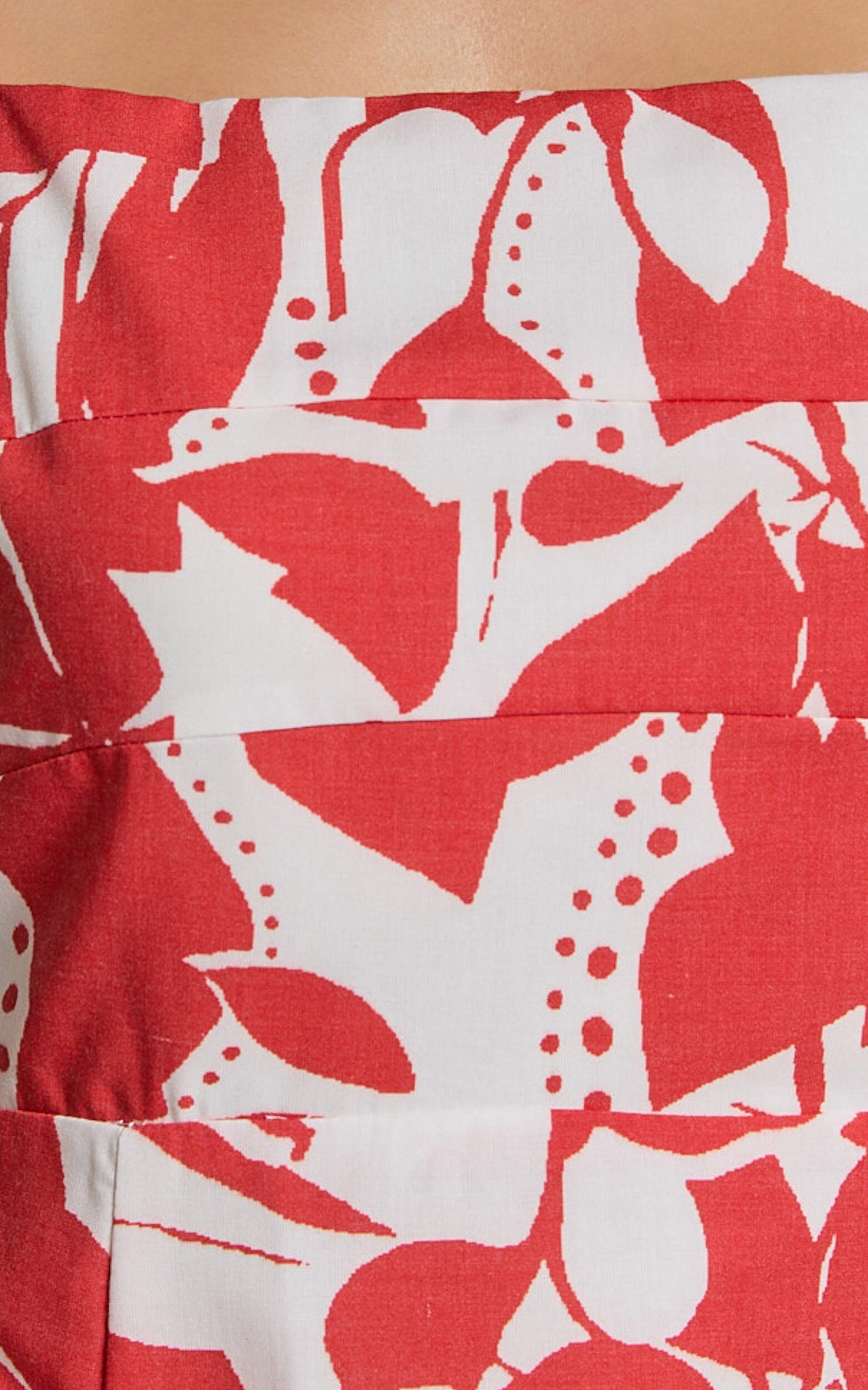 Nylia Midi Dress - Strappy Fit and Flare Dress in Red Floral | Showpo USA