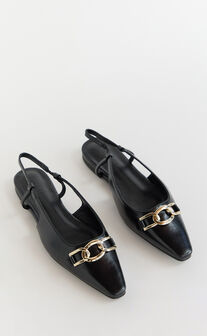 Billini - Maxine Flat Shoes in Black Shine