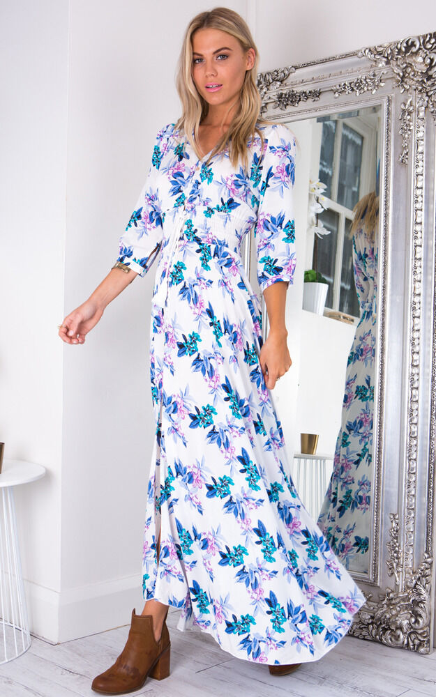Lone Traveller Maxi Dress In Purple Floral
