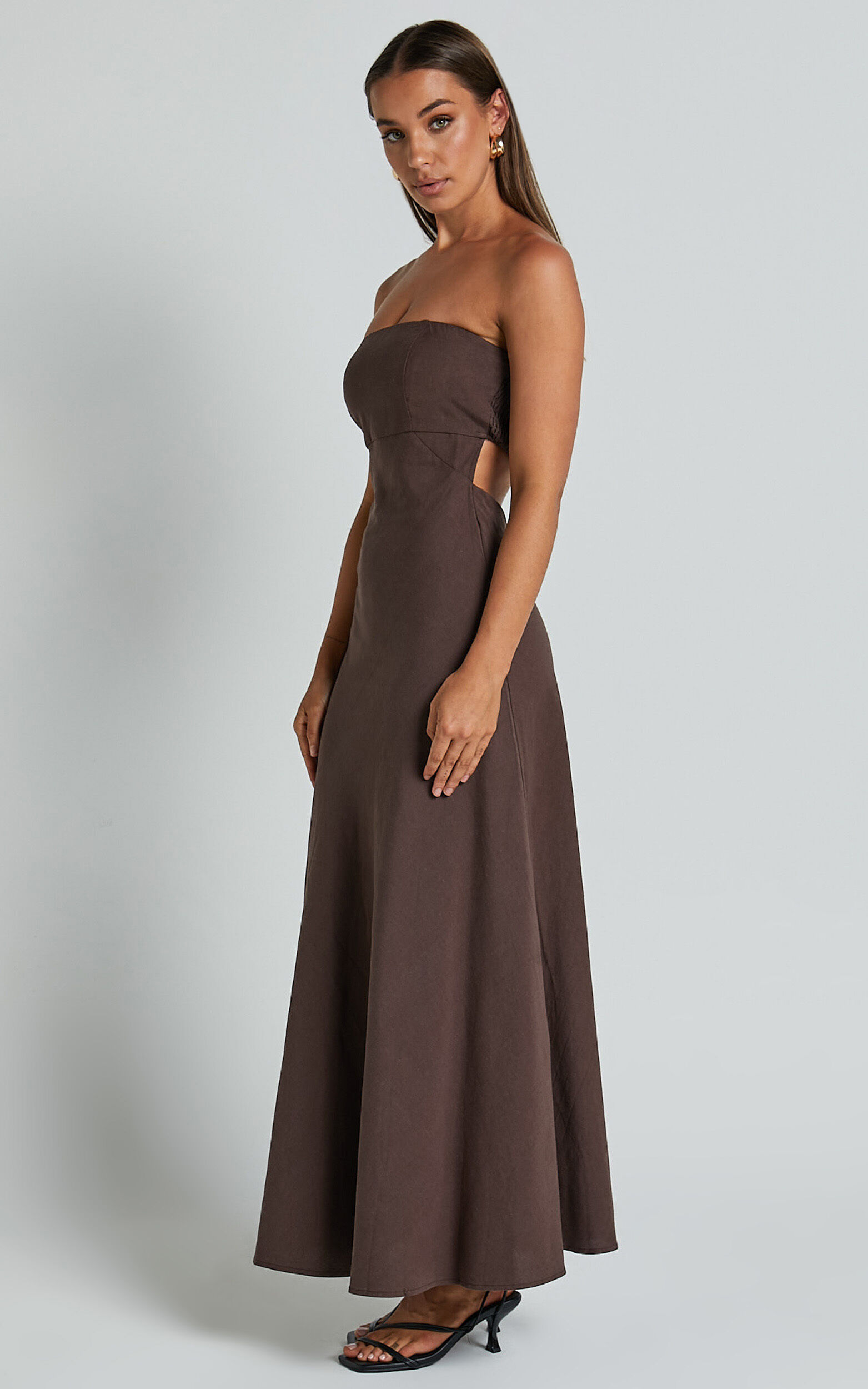 Strapless linen dress top