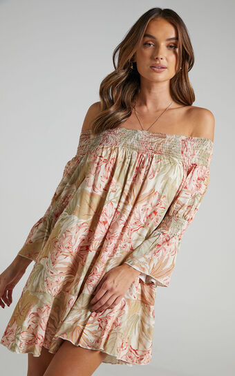 Carrie Dress in Palm Print