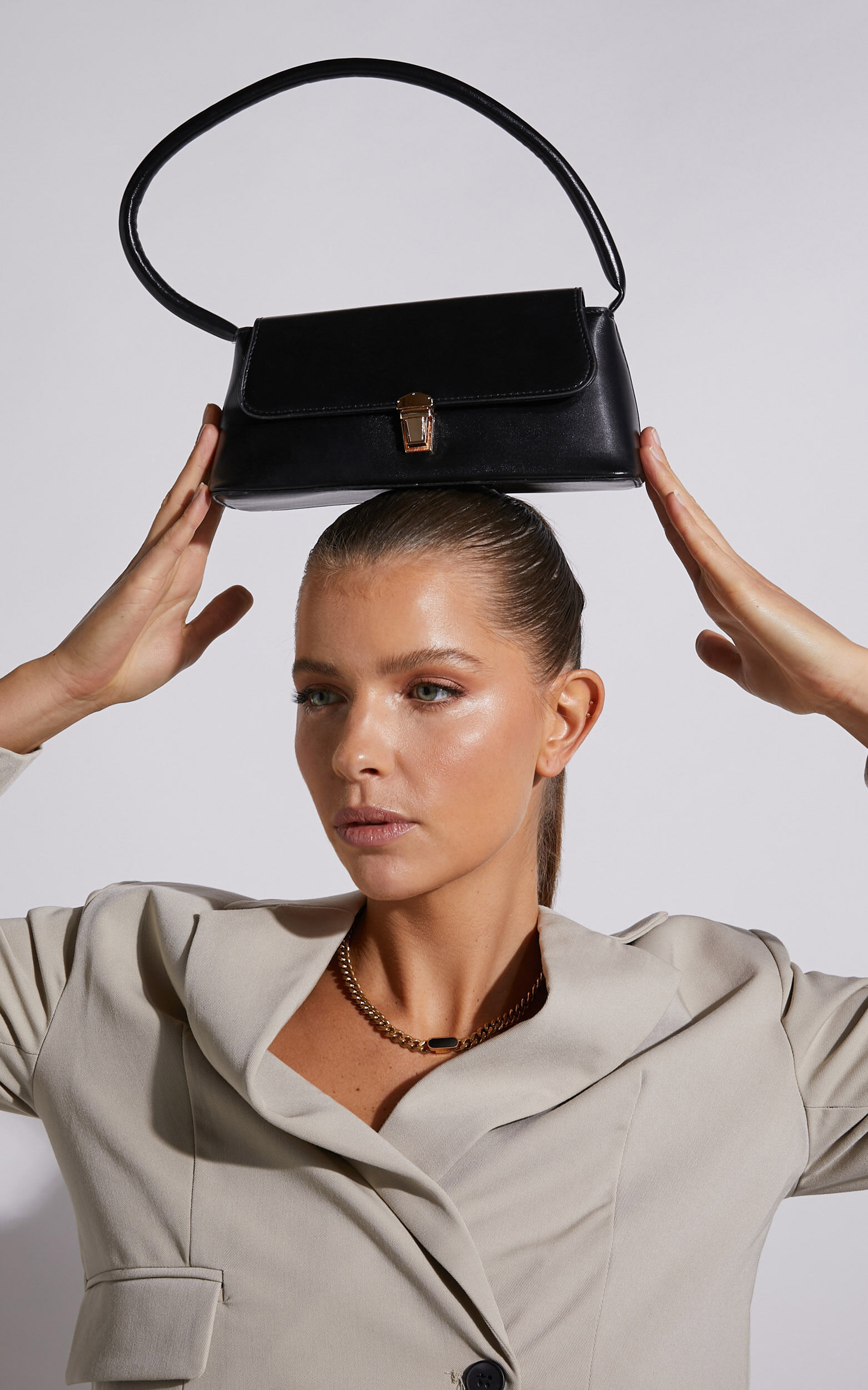 Black mini clearance baguette bag