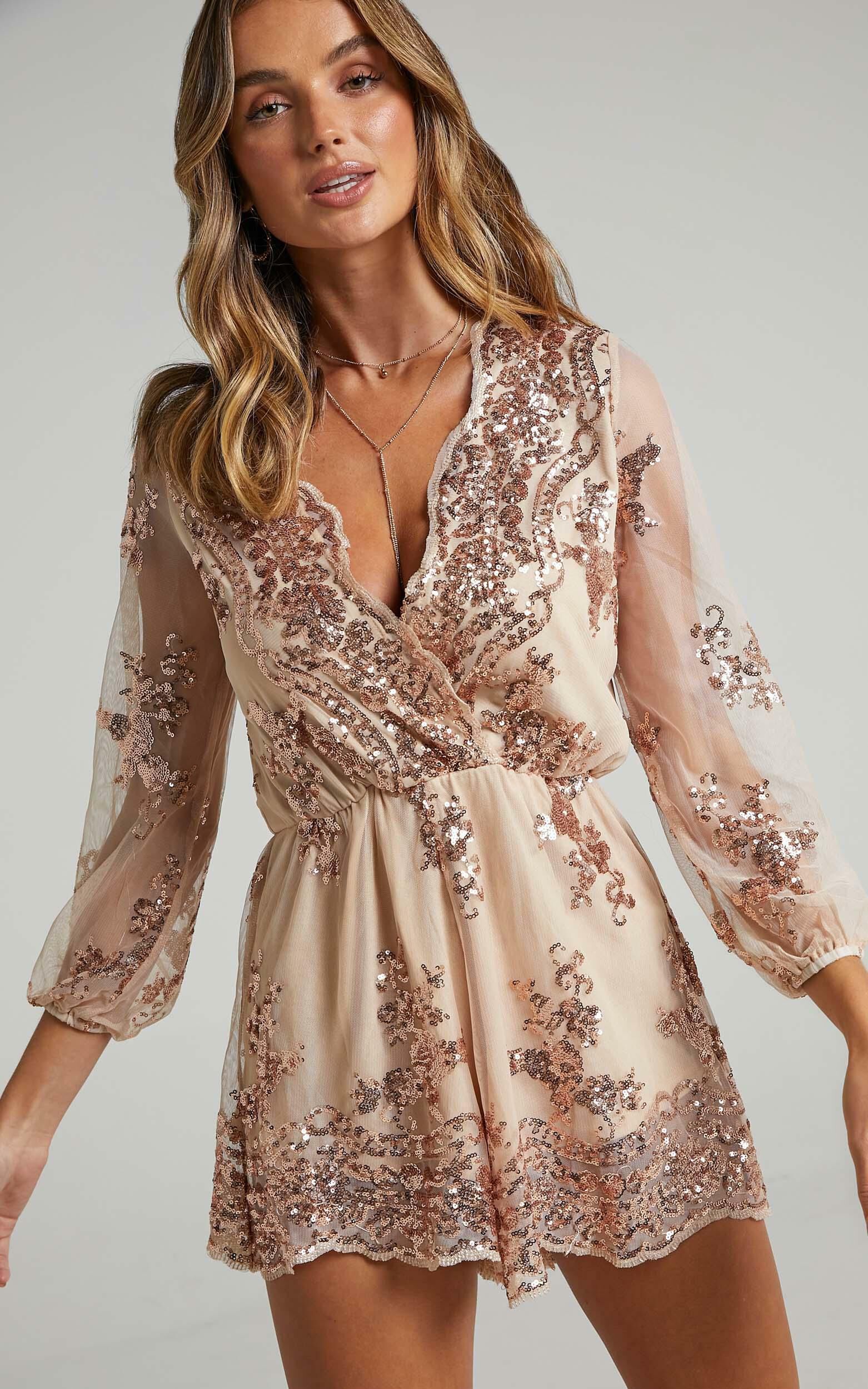 Rose gold playsuit uk hotsell