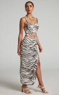 Runaway The Label - Zahara Midi Skirt in Zebra