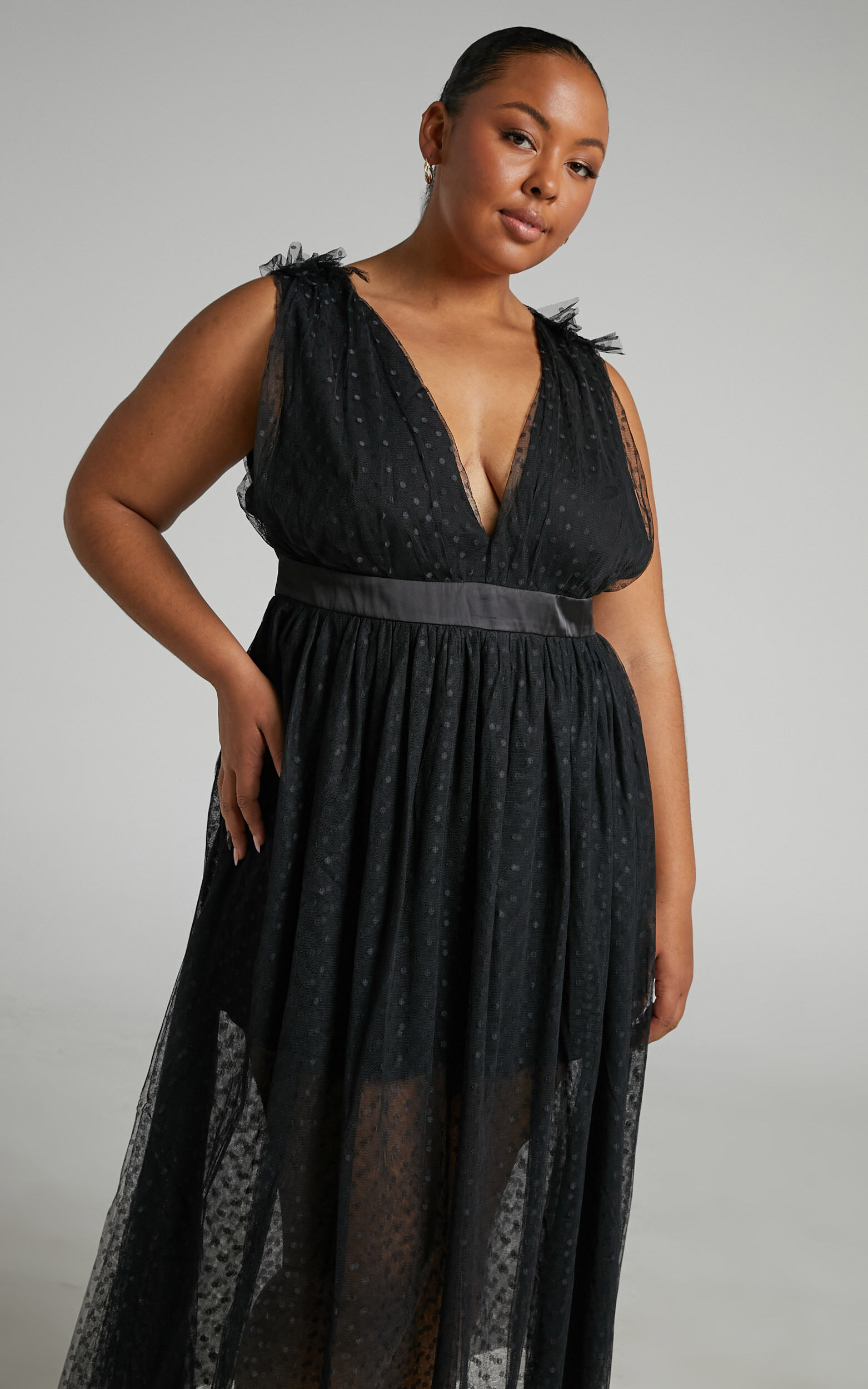 Plunge tulle dress hotsell
