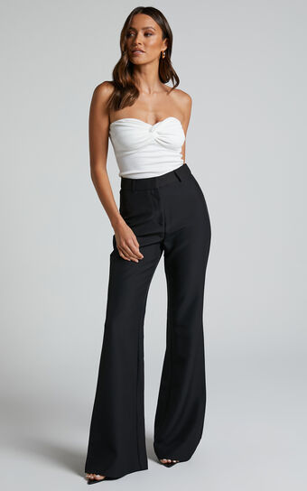 Lorena Trousers - High Waisted Flared Trousers in Black