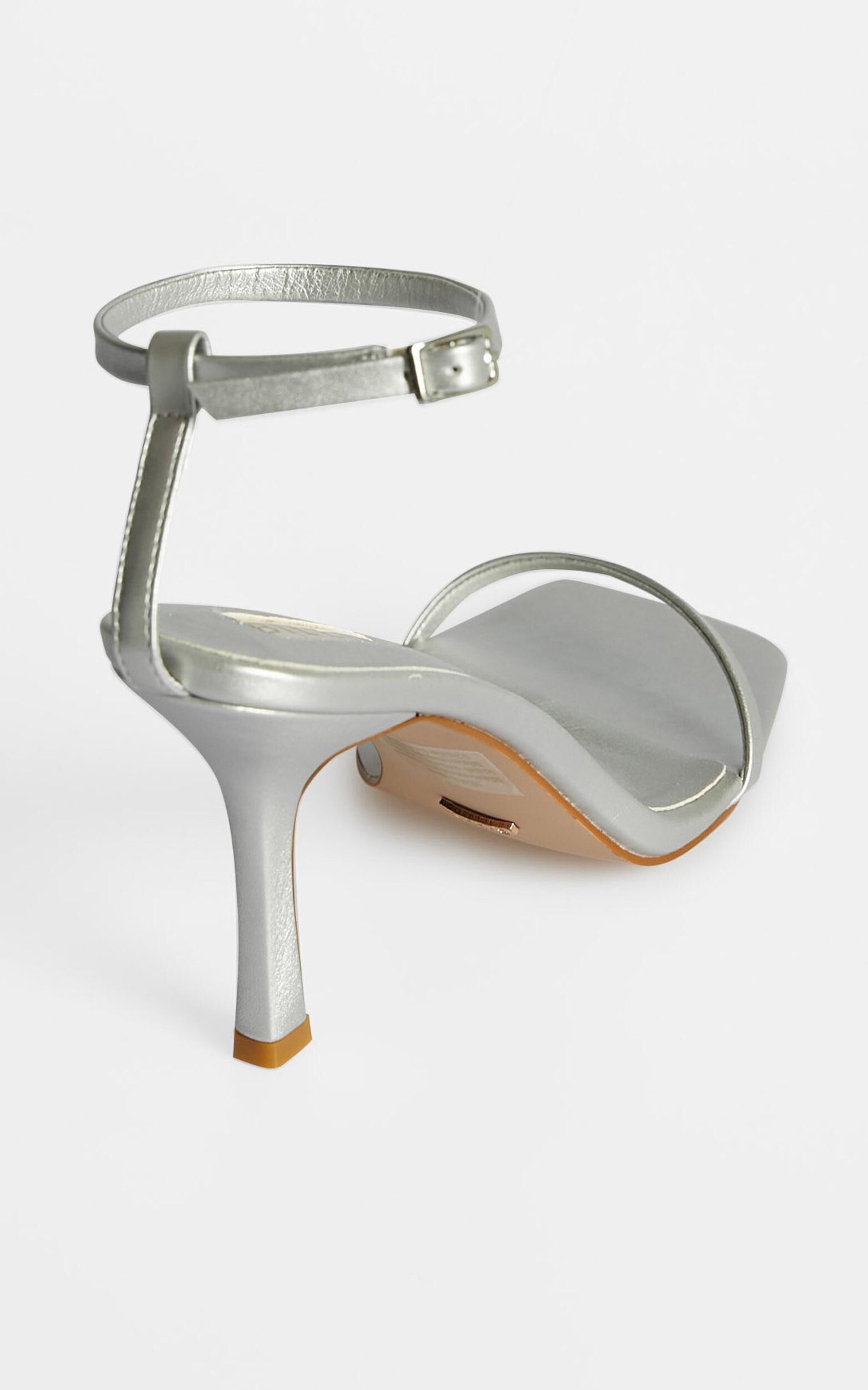 Matte silver hotsell block heels