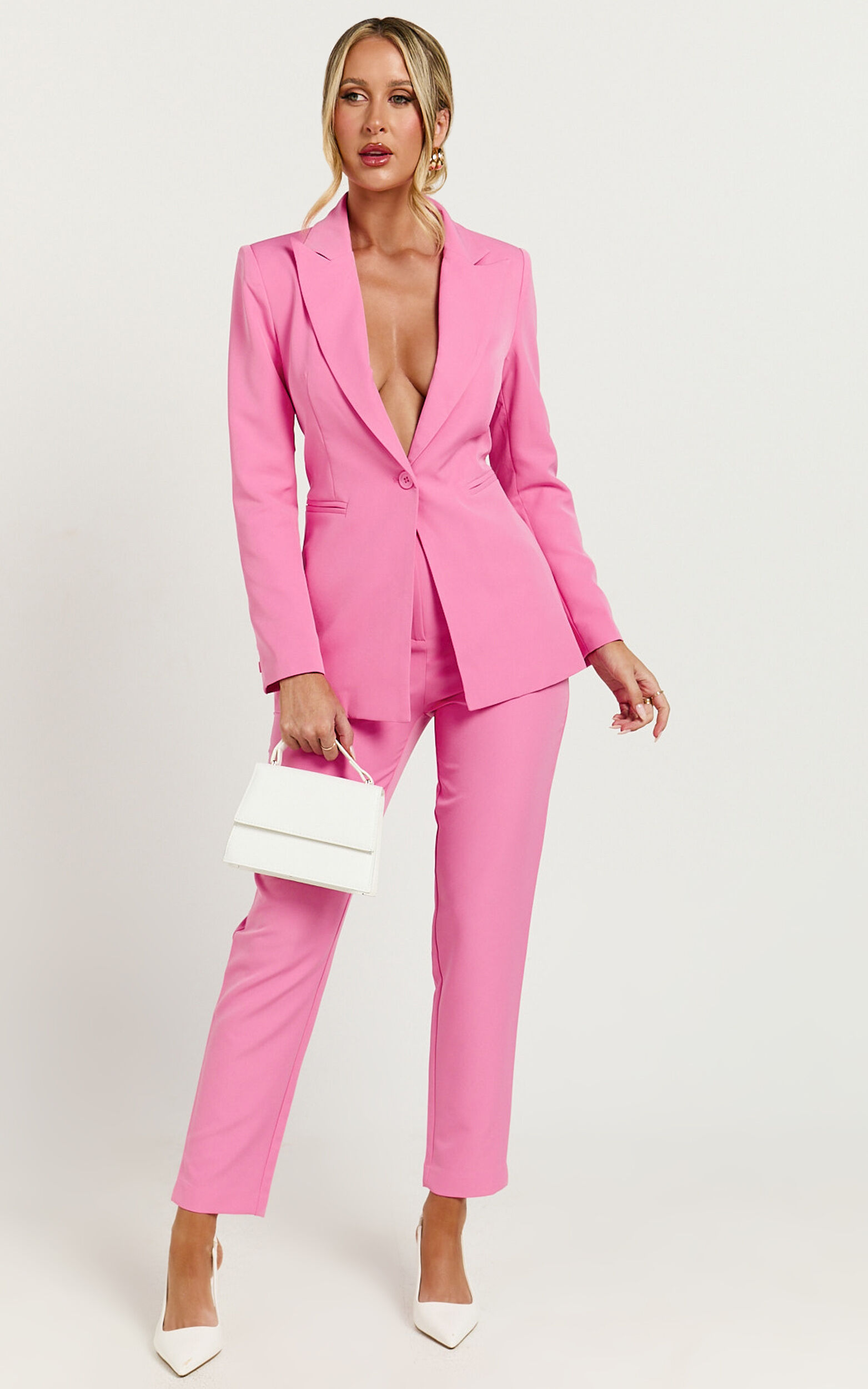 Pink blazer sale top
