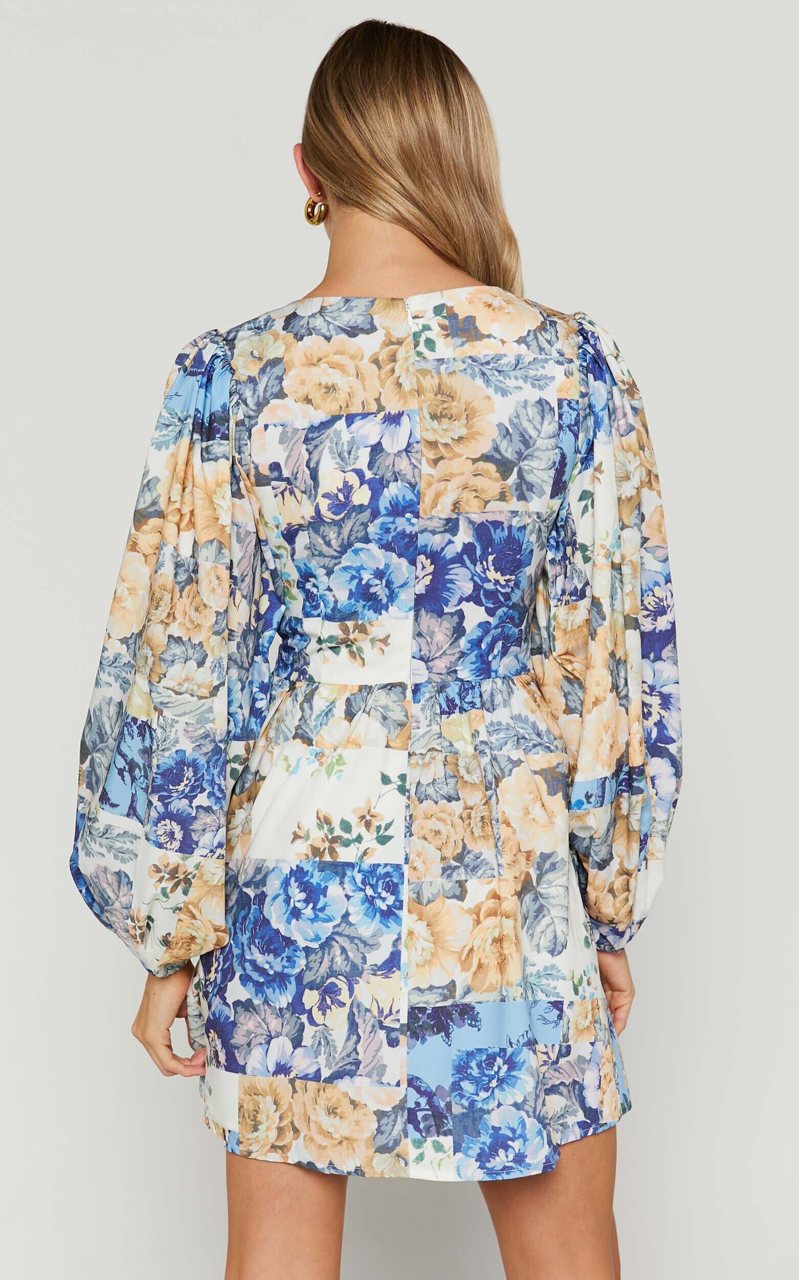 Emily Mini Dress - V Neck Long Sleeve Cut Out Dress in