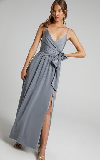 Revolve Around Me Dress in Dusty Blue