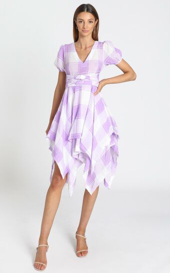 Ola Dress In Lavender Check