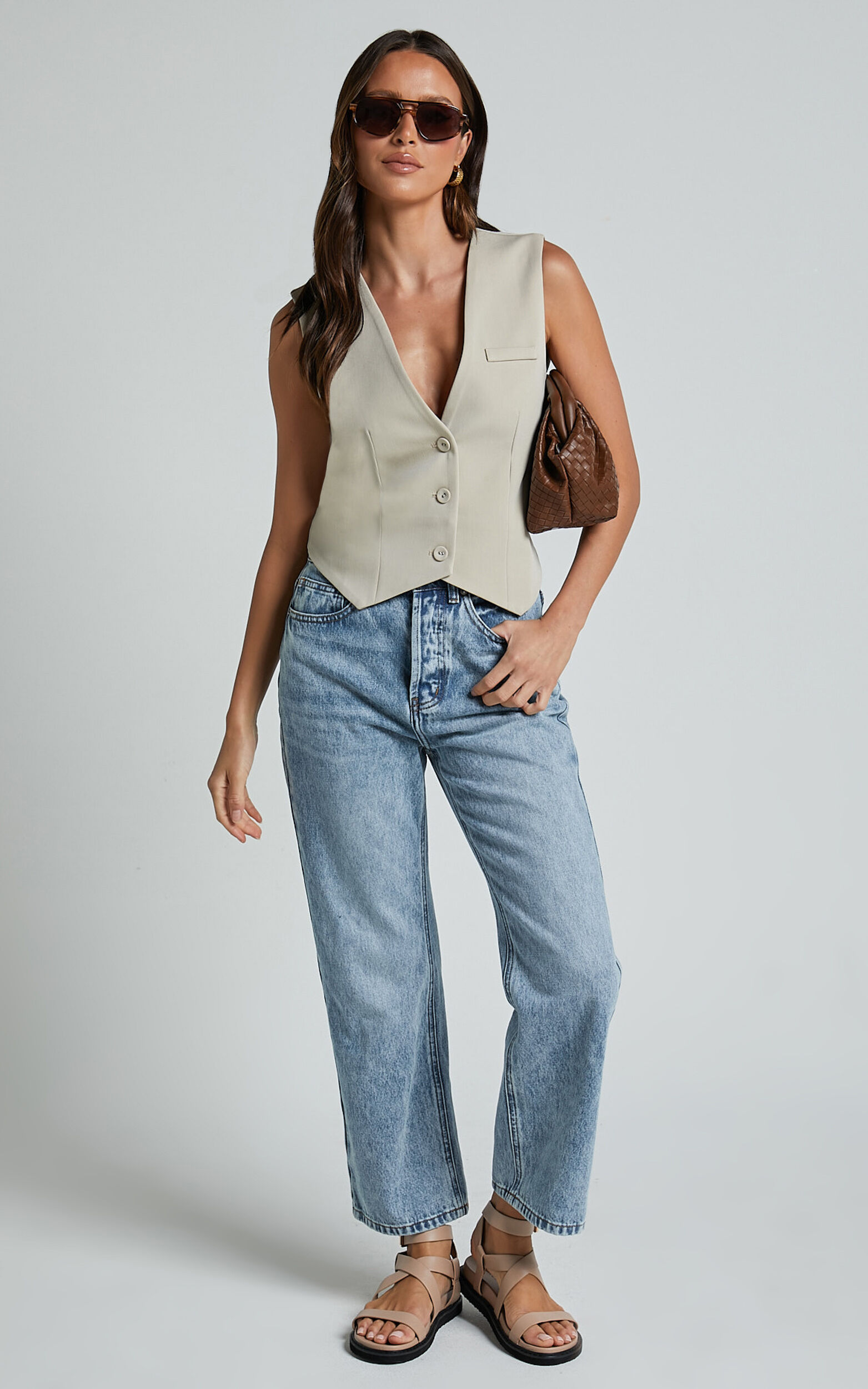 Lorcan Vest - Tailored Vest in Stone - 06, NEU1