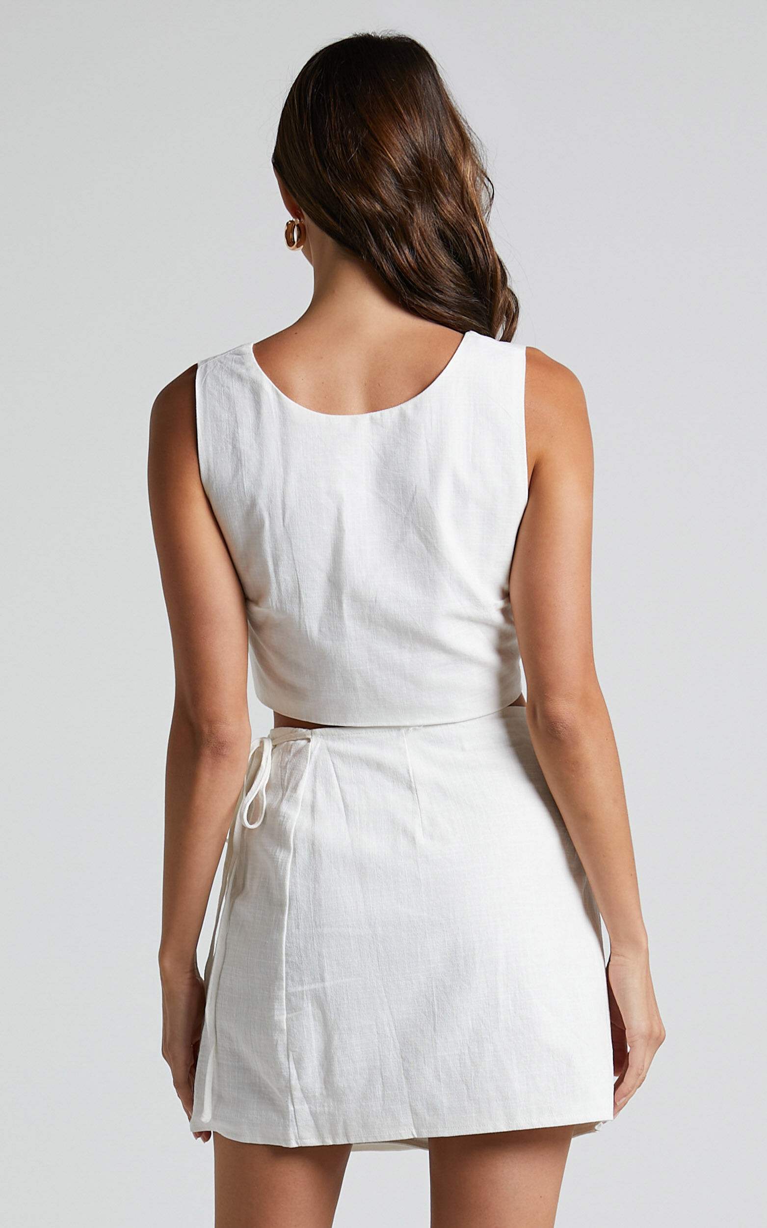 Chevy Mini Skirt Wrap Skirt in White Showpo USA
