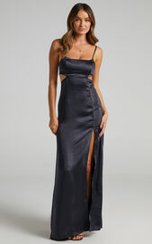 A Special Mention Dress in Midnight Satin | Showpo