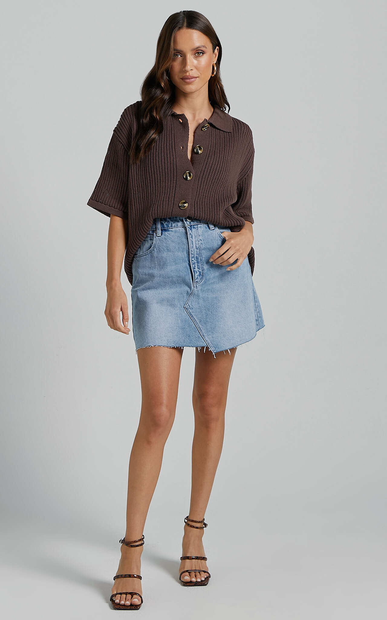 Two piece knit skirt set online