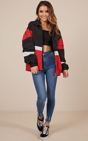 Rally Track Jacket In Red