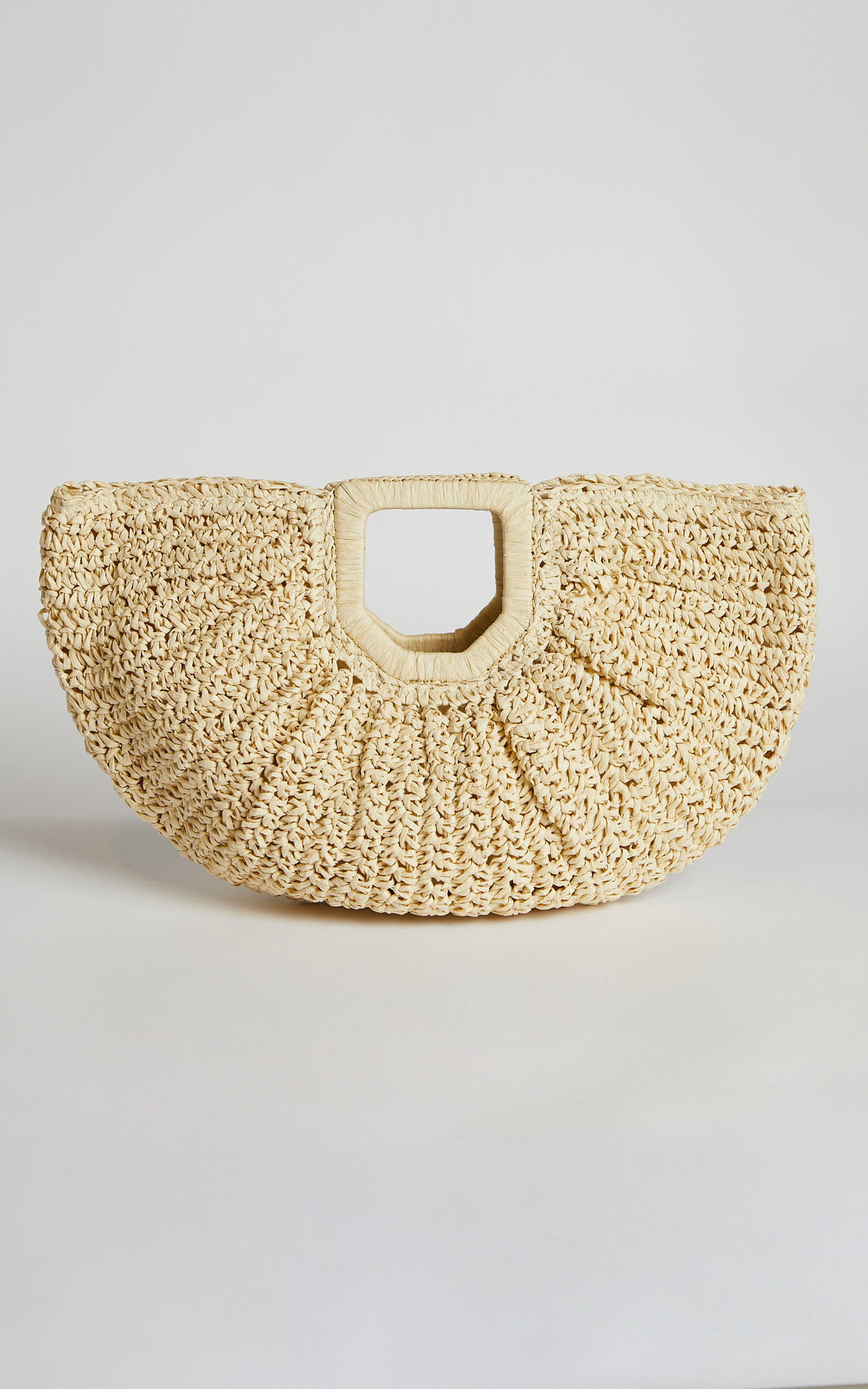 Finnegan Half Moon Straw Bag in Cream - NoSize, CRE1