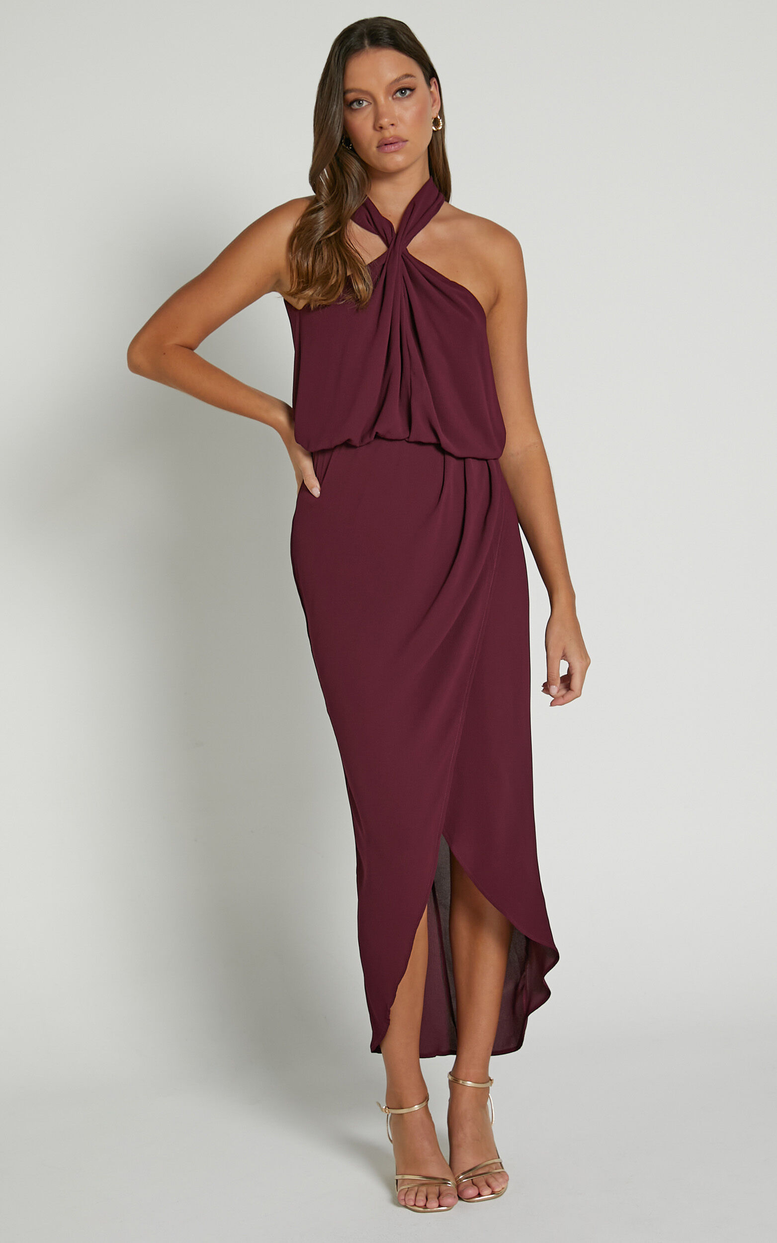 Showpo burgundy dress online
