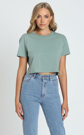 AS Colour - Crop Tee in Sage