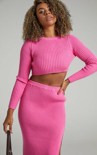 Kodah Knit Jumper in Hot Pink