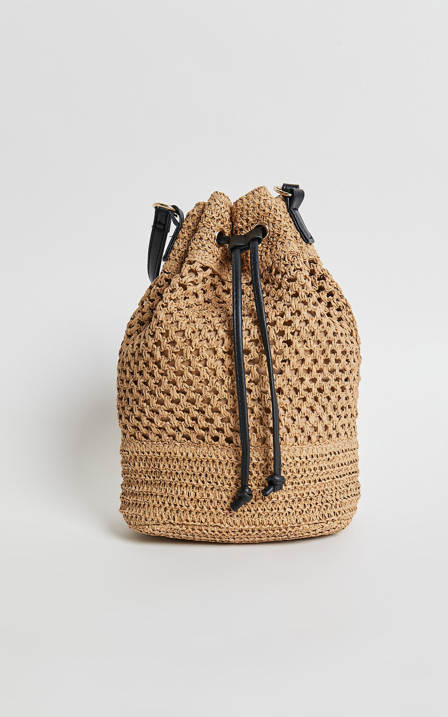 Capri Bag - Woven Bucket Bag With PU Straps in Natural | Showpo