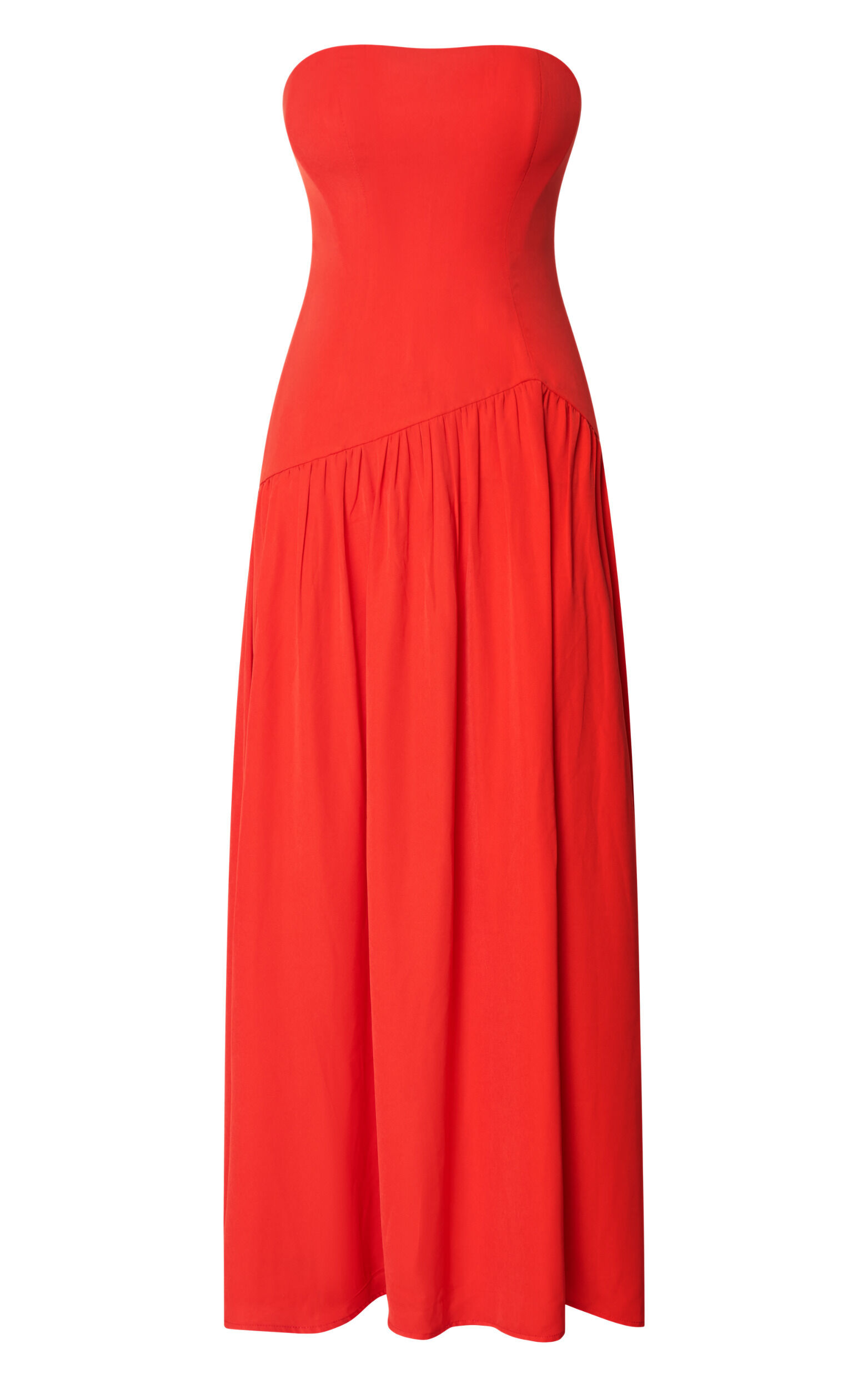 Nadiane Maxi Dress - Strapless Asymmetric Drop Waist Dress