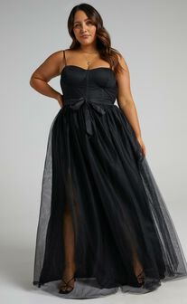 At The Altar Midi Dress - Bodice Dress in Black